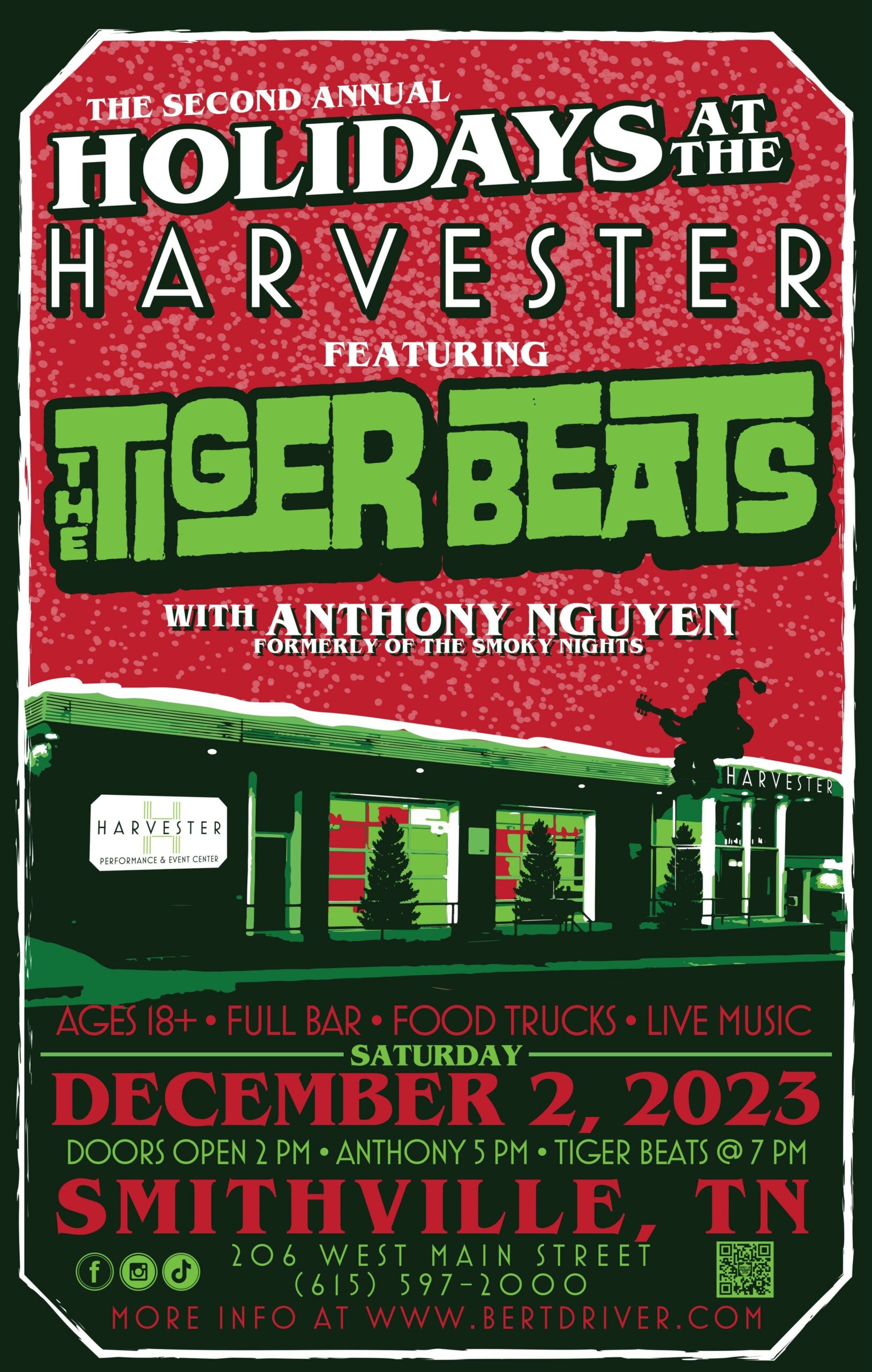 Holidays at the Harvester with the Tiger Beats