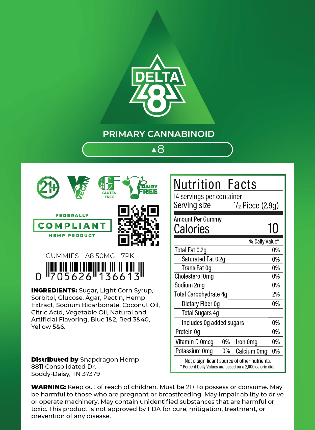Delta-8 THC Infused Gummies 25mg and 50mg - Snapdragon Cannabis Co.
