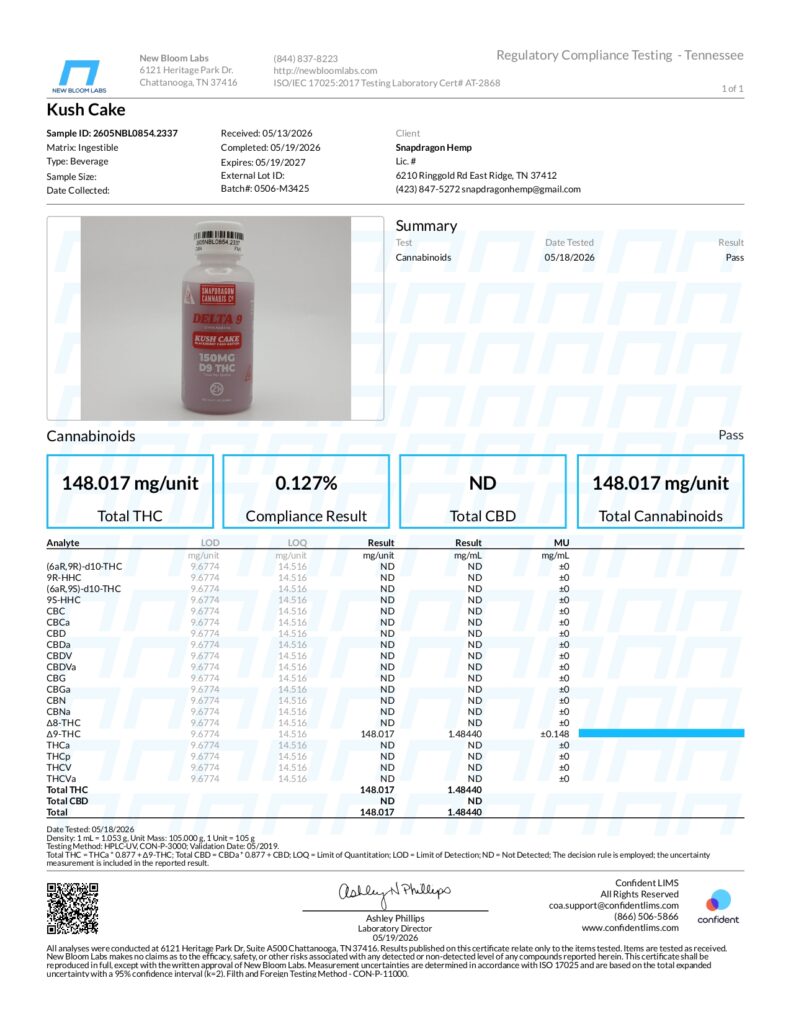 Snapdragon Cannabis Co. Infused Syrups Lab Report