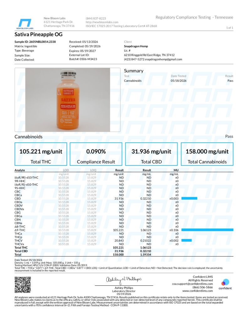Snapdragon Cannabis Co. Infused Syrups Lab Report